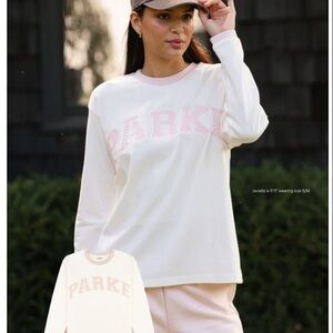 PARKE XXL Hometown Varsity Long Sleeve T Shirt (Rose)